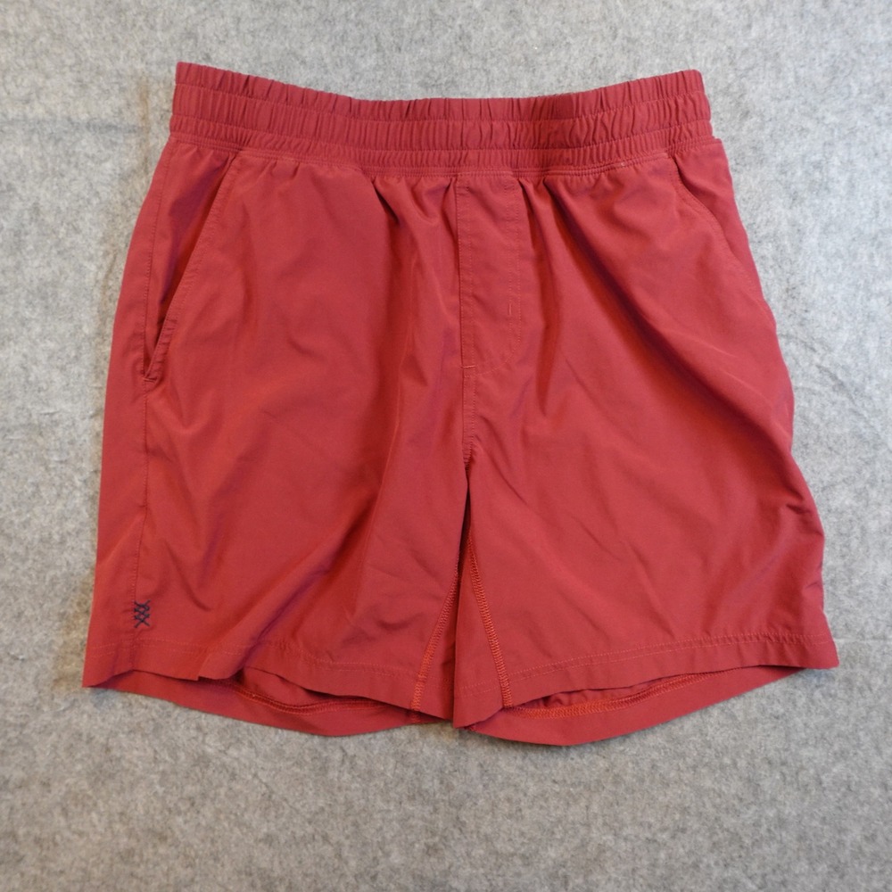 Rhone Shorts Mens Medium Red Mako 7" Active Athletic Gym Training Unlined